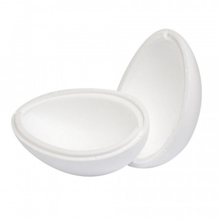 Lot de 4 Oeufs polystyrène de 16 cm de haut, Séparables, Styropor blanc densité supérieure