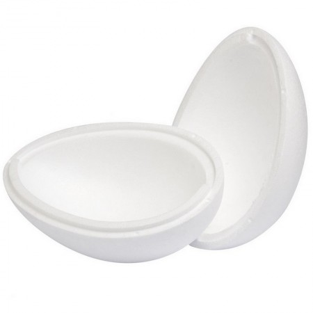 Lot de 2 Oeufs Géant en polystyrène 30 cm, séparable, Styropor sécable densité supérieure