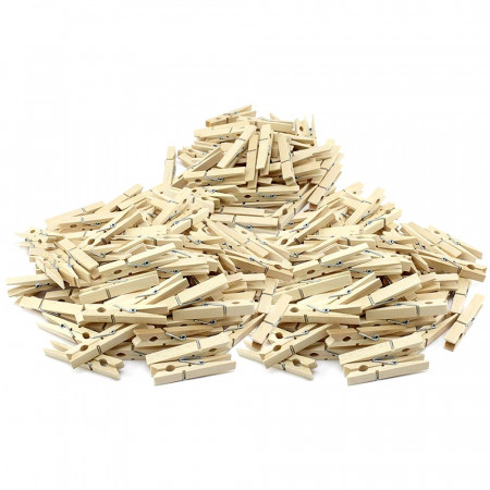 Gros lot de 500 Pinces à linge en bois brut, long. 7 cm, larg. 1 cm, à customiser