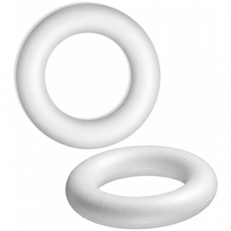 Gros lot de 15 Anneaux polystyrène diam. 15 cm, Couronnes Styro plein, bouées haute densité