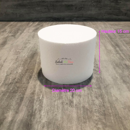Disque épaisseur 15 cm, diamètre 20 cm, polystyrène pro haute densité, 28 kg/ m3