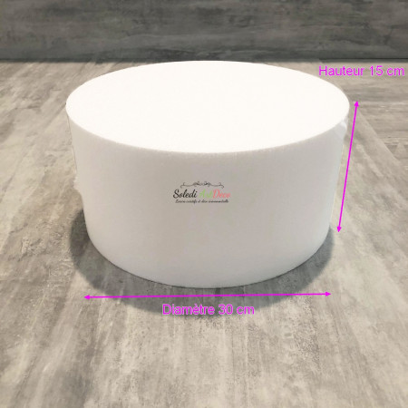 Disque épaisseur 15 cm, diamètre 30 cm, polystyrène pro haute densité, 28 kg/ m3