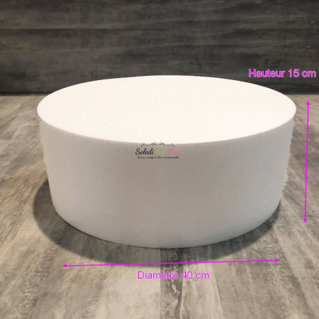 Disque épaisseur 15 cm, diamètre 40 cm, polystyrène pro haute densité, 28 kg/ m3