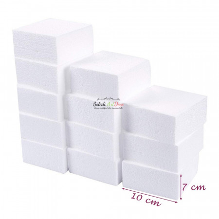 Lot de 12 petits blocs en Polystyrène, épaisseur. 7 cm x 10 cm, support à décorer
