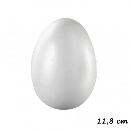 Oeuf en plastique blanc, hauteur 11,8 cm, à décorer, avec trou de suspension, non séparable