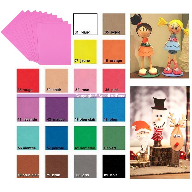 Lot de 10 Feuilles en caoutchouc mousse thermoformable, 20 x 30 cm, ép. 2 mm