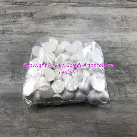 Lot 50 petites demi Boules polystyrène diamètre 4cm/40mm, Dôme plein en Styro blanc