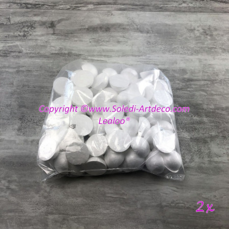Gros lot 100 petites demi Boules polystyrène diamètre 4cm/40mm, Dôme plein en Styro blanc