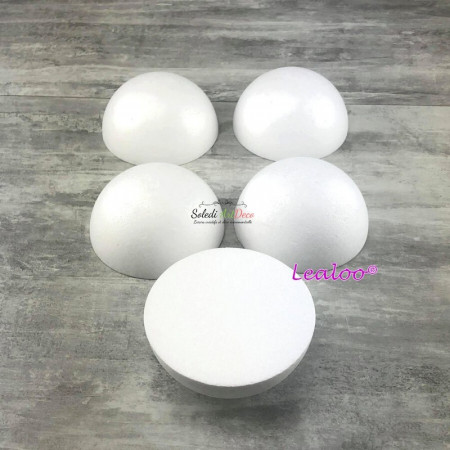 Set aus 5 Halbkugeln 12 cm Durchmesser, Volle Kuppeln in Styropor 5 cm hoch