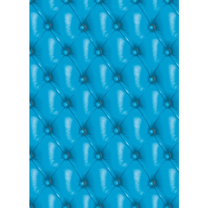 Lot de 5 Feuilles Decopatch n°625, Motif Sofa en cuir Bleu, Papiers 30x39 cm