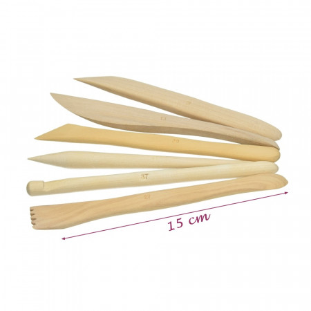 Set mit 6 Rohlingen aus Holz, 15 cm, zum Modellieren von Ton, Terrakotta