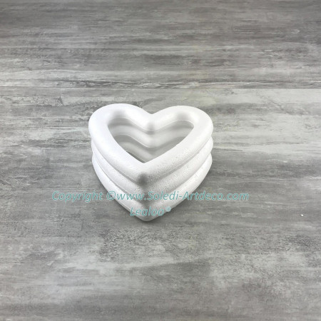 Set mit 3 herzförmigen Kronen aus 14 cm Styropor, Styropor-Rahmen
