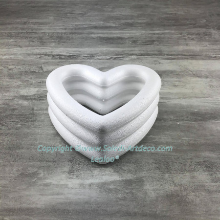 Set mit 3 herzförmigen Kronen aus 18 cm Styropor, Styropor-Rahmen