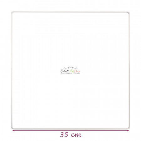 Carré métallique blanc 35 x 35 cm pour abat-jour, Epoxy blanc Attrape rêves