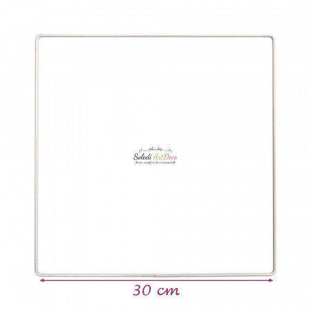 Carré métallique blanc 30 x 30 cm pour abat-jour, Epoxy blanc Attrape rêves