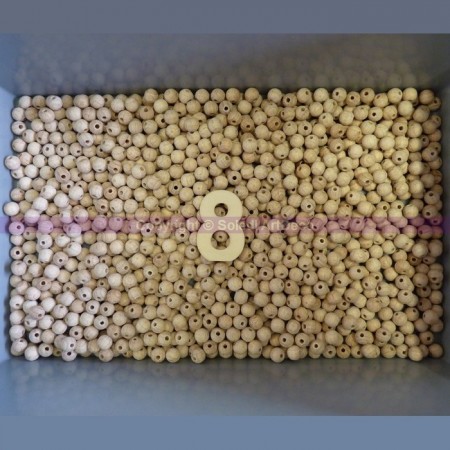 Lot de 500 boules percées en bois de hêtre, Ø 8 mm, perçage 2,3 mm