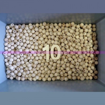 Lot de 500 boules percées en bois de hêtre, Ø 10 mm, perçage 2,5 mm