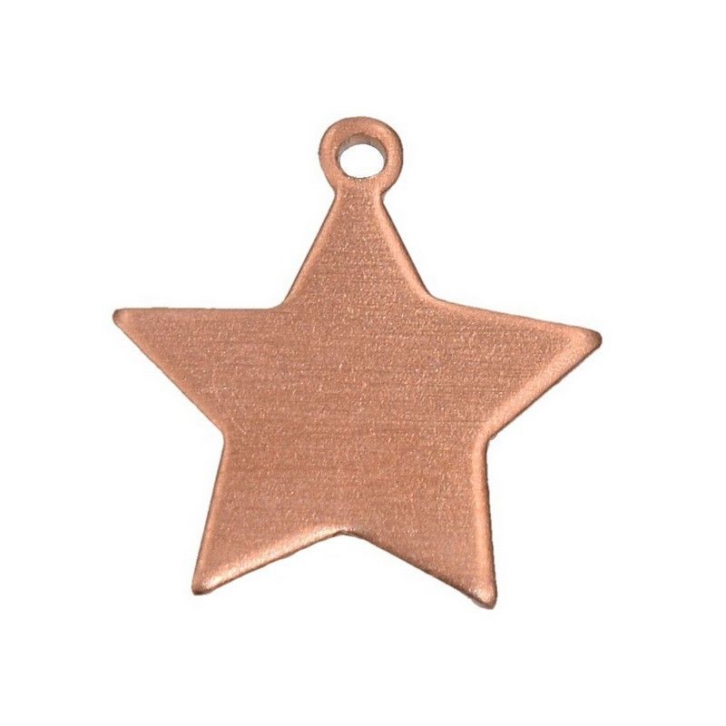 Lot de 10 Pendentifs en cuivre étoile, 1 trou, 17 x 20 mm, ébauche pour émaillage