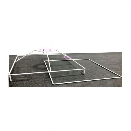 Set d'Ossature Carré avec pieds, 30cm pour abat-jour, Tête avec pieds et Cadre carrés en epoxy blanc, Douille E27