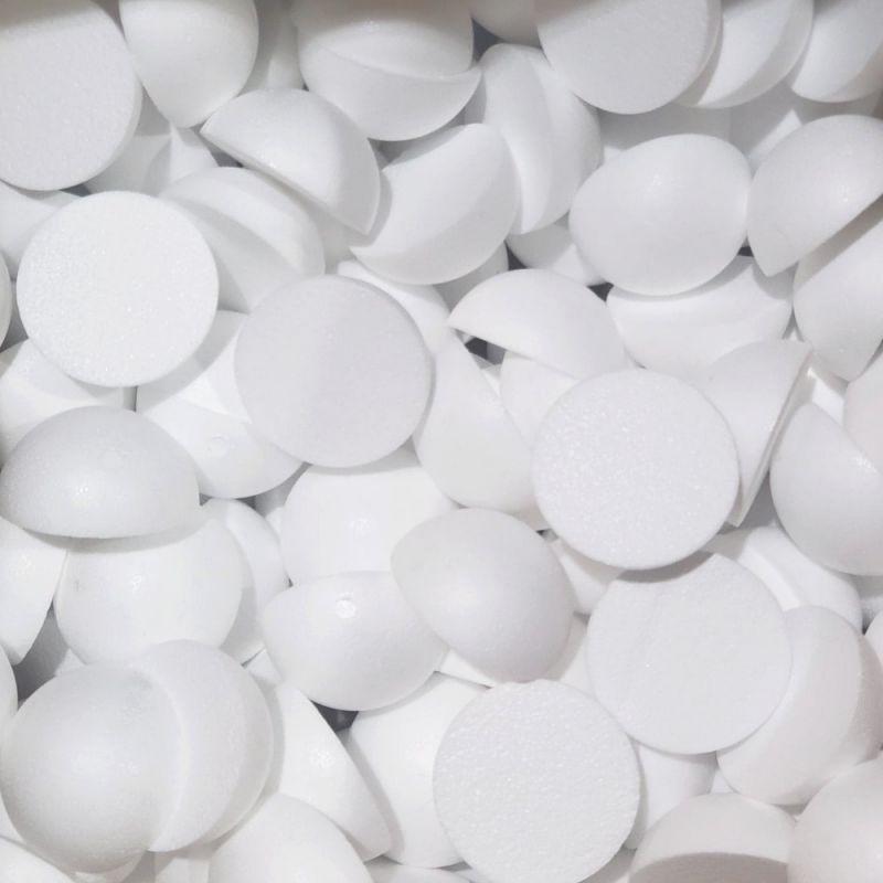 Lot 50 demi Boules polystyrène diamètre 6cm/60mm, Dôme plein en Styro blanc