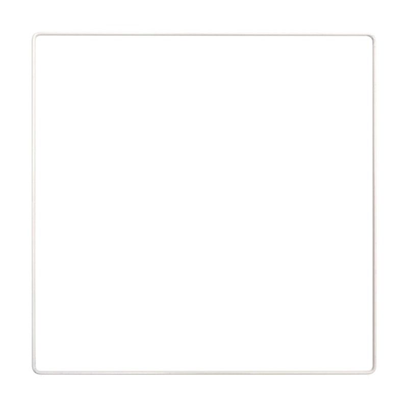 Weißes Metallquadrat 25 x 25 cm für Lampenschirm, weißer Epoxy-Traumfänger