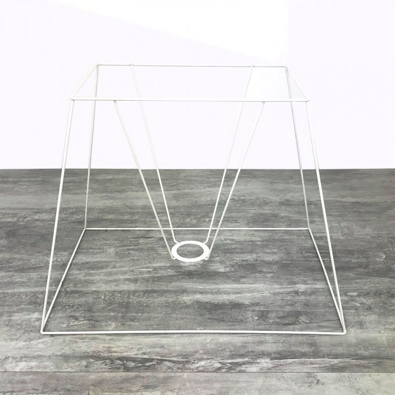 Carcasse Abat-Jour Rectangle Haut 30 cm, Armature rectangulaire 4 branches en epoxy anticorrosion, pour E27