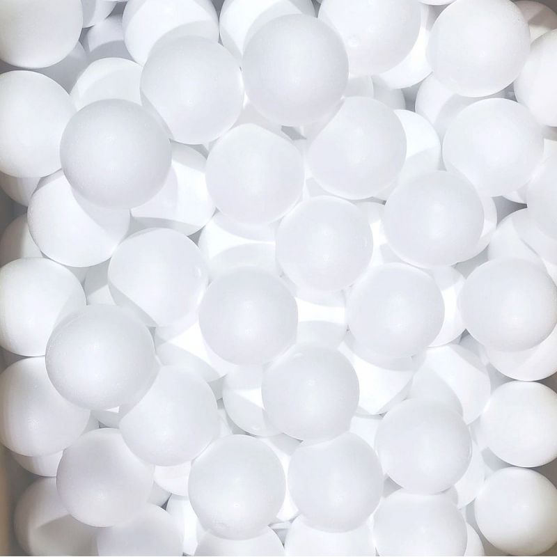 Gros Lot de 50 boules pleines Diam. 10 cm en polystyrène, Sphères Styropor blanc densité pro