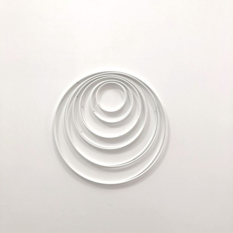 Set aus 12 weiße Drahtringen Durchmesser 5 cm bis 18 cm für Lampenschirm, Epoxidringe für Traumenfänger