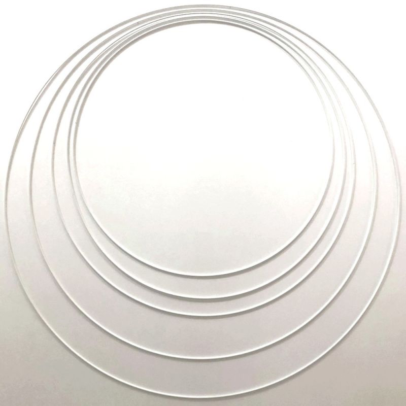 Lot 5 très grands Cercles métal blanc Ø 60 cm à 90 cm, Anneaux en Epoxy pour Attrape rêves, abat-jour