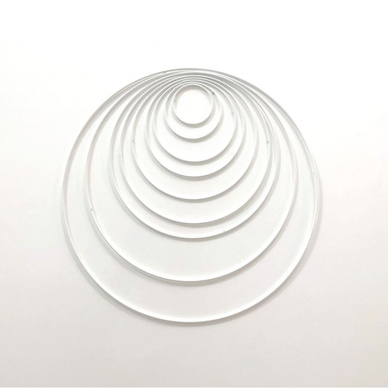 Lot 9 Cercles métal blanc Ø 5 cm à 30 cm, Anneaux en Epoxy pour Attrape rêves, abat-jour