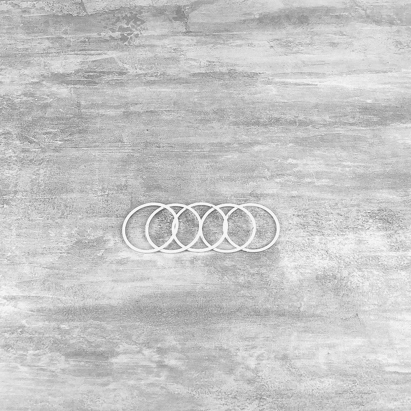 Set aus 5 weißen Metallringen Durchmesser 5 cm für Lampenschirm, Epoxidringe für Traumenfänger