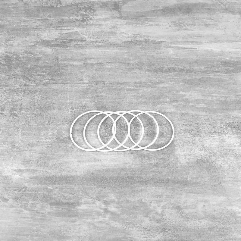 Set aus 5 weißen Metallringen Durchmesser 7 cm für Lampenschirm, Epoxidringe für Traumenfänger
