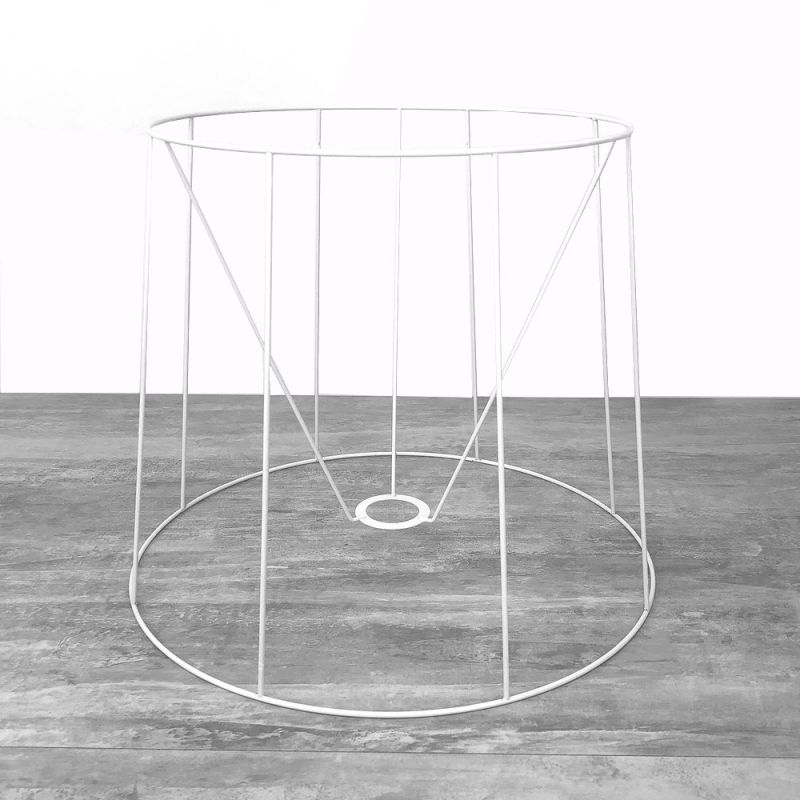 Grande Carcasse Abat-Jour Américain 50 cm, Armature Cone 10 branches en epoxy anticorrosion, pour E27