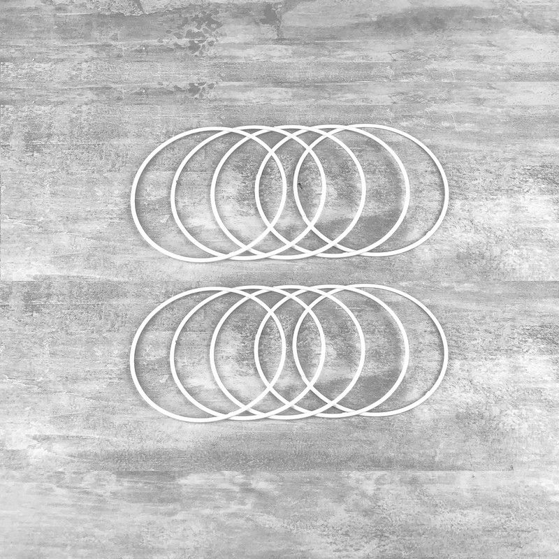 Gros Lot de 10 Cercles métalliques blanc diamètre 10 cm pour abat-jour, Anneaux en epoxy Attrape rêves