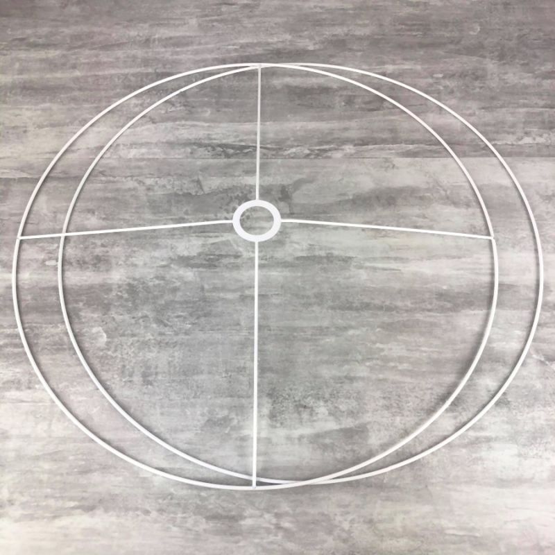 Lampenschirm-Ring Set  Durchm. 80cm für Lampenschirm, große runde Ringe Epoxy weiß, für Lampenfassung 40mm E27