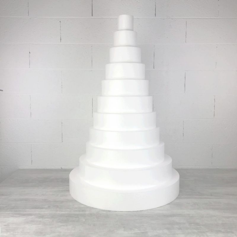 Grande Pièce montée Wedding Cake en Polystyrène haute densité, Base diam. 70cm, 11 étages, Hauteur totale 110 cm