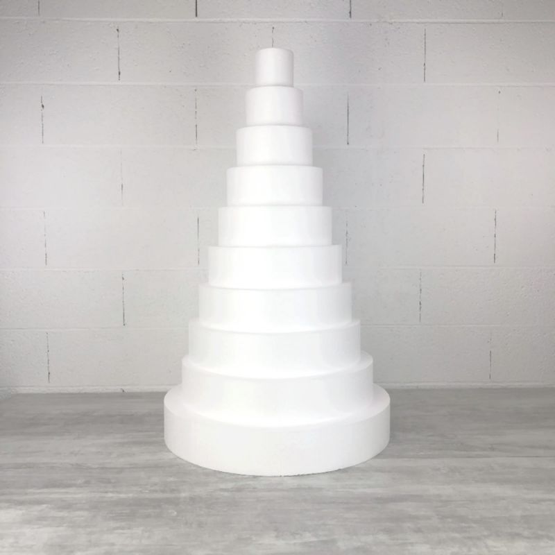 Styropor Hochzeittstorten-Dummy, 100 cm Gesamthöhe, Basis 60 cm Durchmesser, hohe Materialdichte