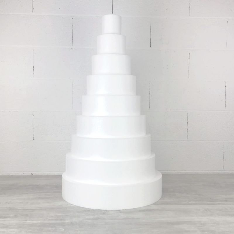 Styropor Hochzeittstorten-Dummy, 90 cm Gesamthöhe, Basis 50 cm Durchmesser, hohe Materialdichte