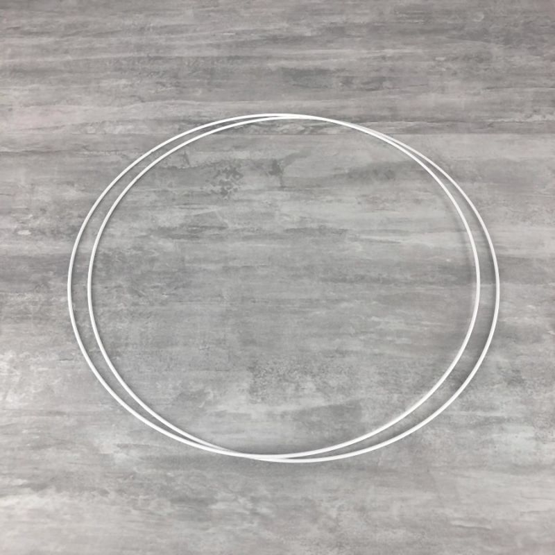 Lot de 2 Cercles métalliques blanc Diam. 45 cm pour abat-jour, Anneaux epoxy Attrape rêves