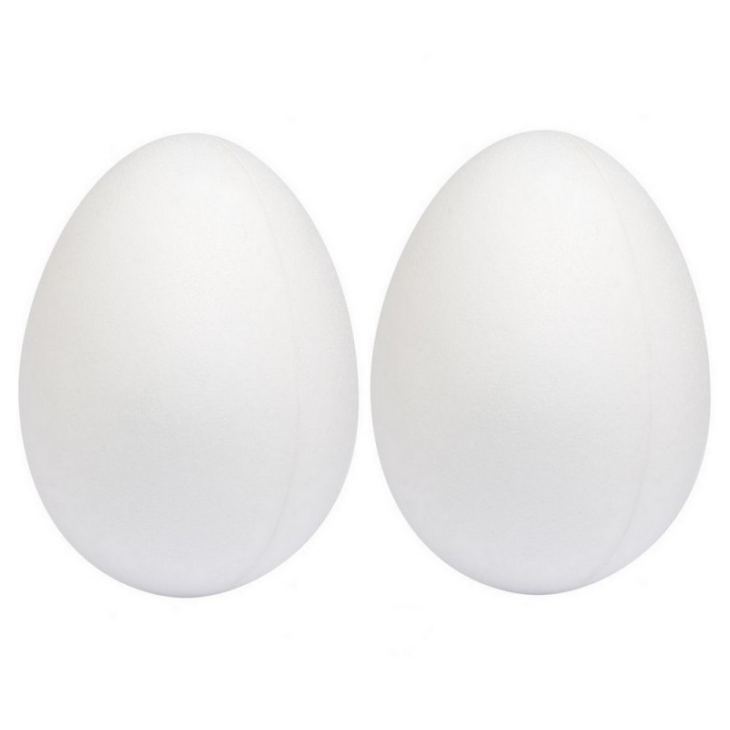 Lot de 2 Oeufs Géant en polystyrène 30 cm, séparable, Styropor sécable densité supérieure
