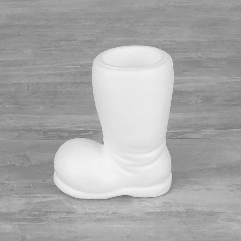 Botte du père du Noël en polystyrène, Hauteur 14 cm, Intérieur creux, à customiser