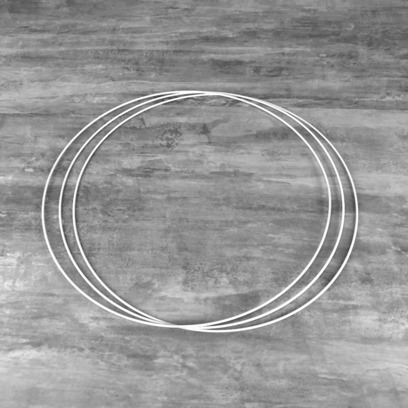 Set aus 3 weißen Metallringen, Durchmesser 45 cm für Lampenschirm, Epoxidringe für Traumenfänger
