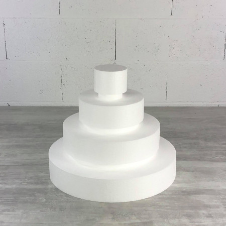 Petite Pièce montée Wedding Cake, Hauteur 49 cm, Base Ø 40cm à 10cm, 4 étages en Polystyrène