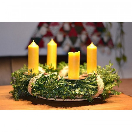 Lot de 4 Portes bougies métalliques dorées à piquer, Ø 6 cm, pour couronne de l'avent