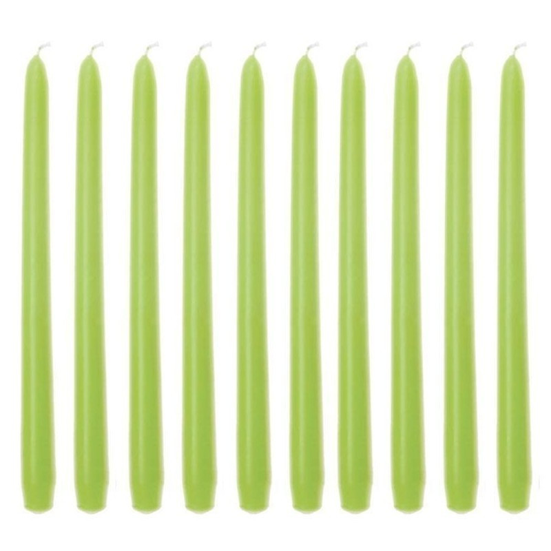 10 Bougies Vert anis Chandelier 25 cm, Bougie flambeau, diam. de base 2,2cm