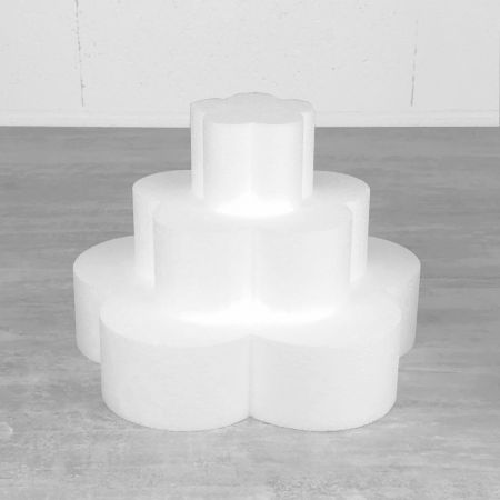 Styropor Torten-Dummy, 21 cm Gesamthöhe, Basis 30 cm Durchmesser, hohe Materialdichte