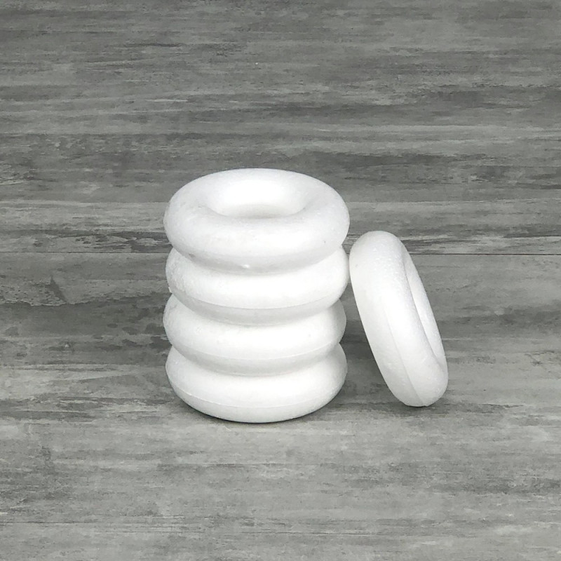Lot de 5 Anneaux / Couronnes pleines, 7,4 cm de diamètre, Bouée en polystyrène haute densité