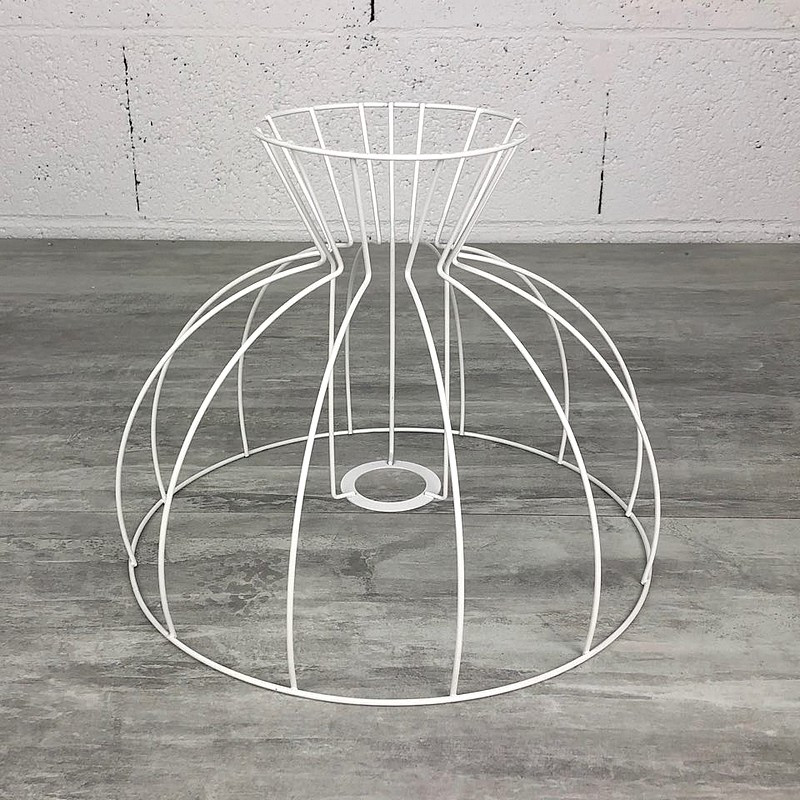 Carcasse Abat-Jour Cloche à Collerette 30 cm, Armature Dôme 12 branches en epoxy anticorrosion, pour E27