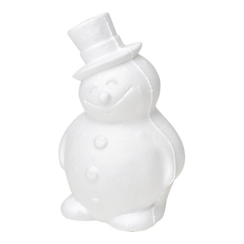 Bonhomme de neige avec Chapeau Haut de forme en polystyrène, Haut. 17 cm, Largeur 8 cm, à customiser