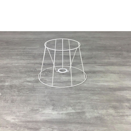 Petite carcasse Abat-Jour Tambour 20 cm, Armature Cone 8 branches en epoxy anticorrosion, pour E14